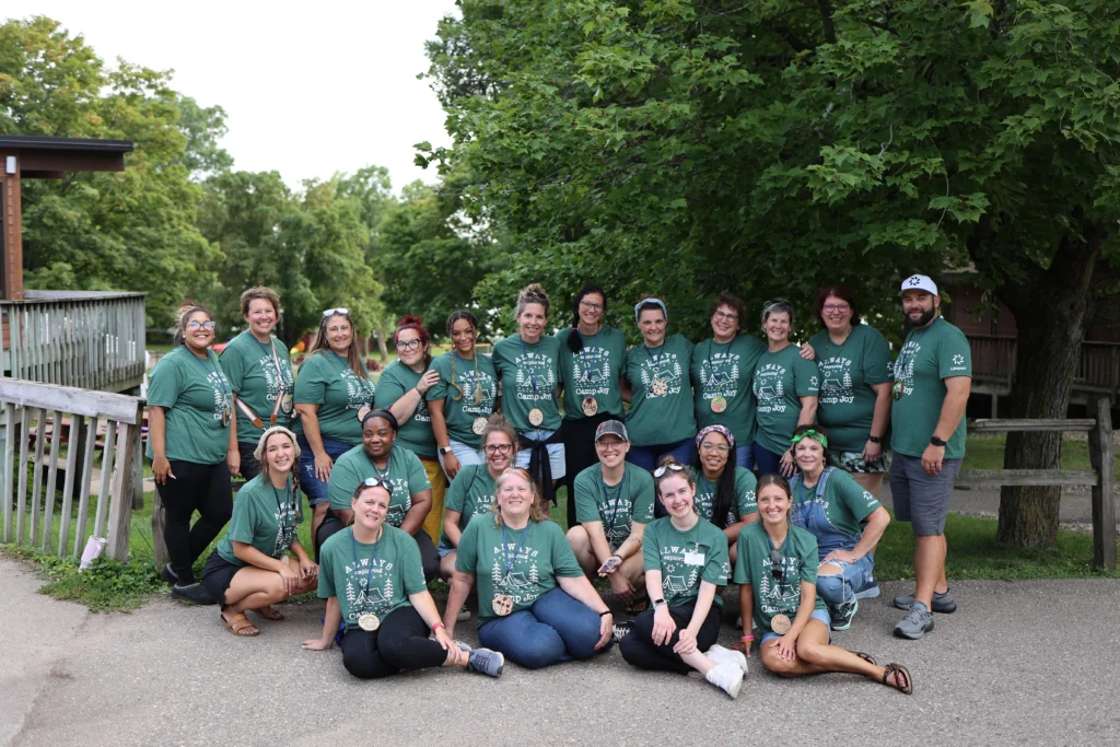 Community Life Directors gather at Camp Joy, Lifespark's summer camp for seniors, one year after Angie first pitched the idea to this group. 